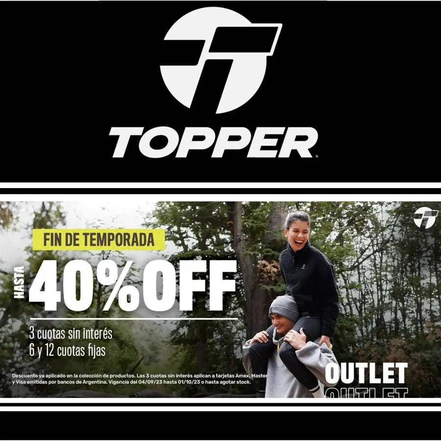 Topper fin de temporada hasta 40% Off