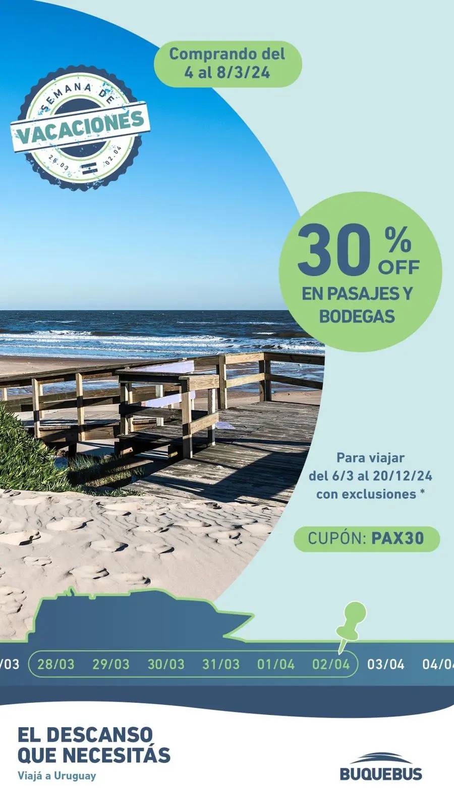 Semana de Vacaciones hasta 30% off