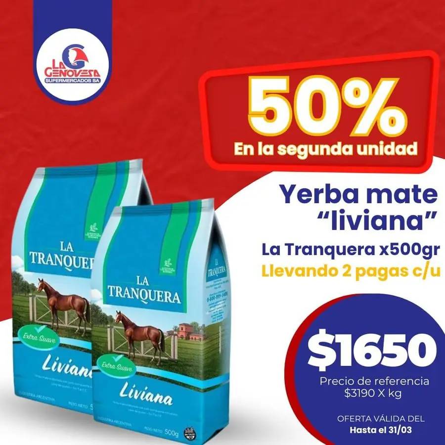 50% off en la segunda unidad