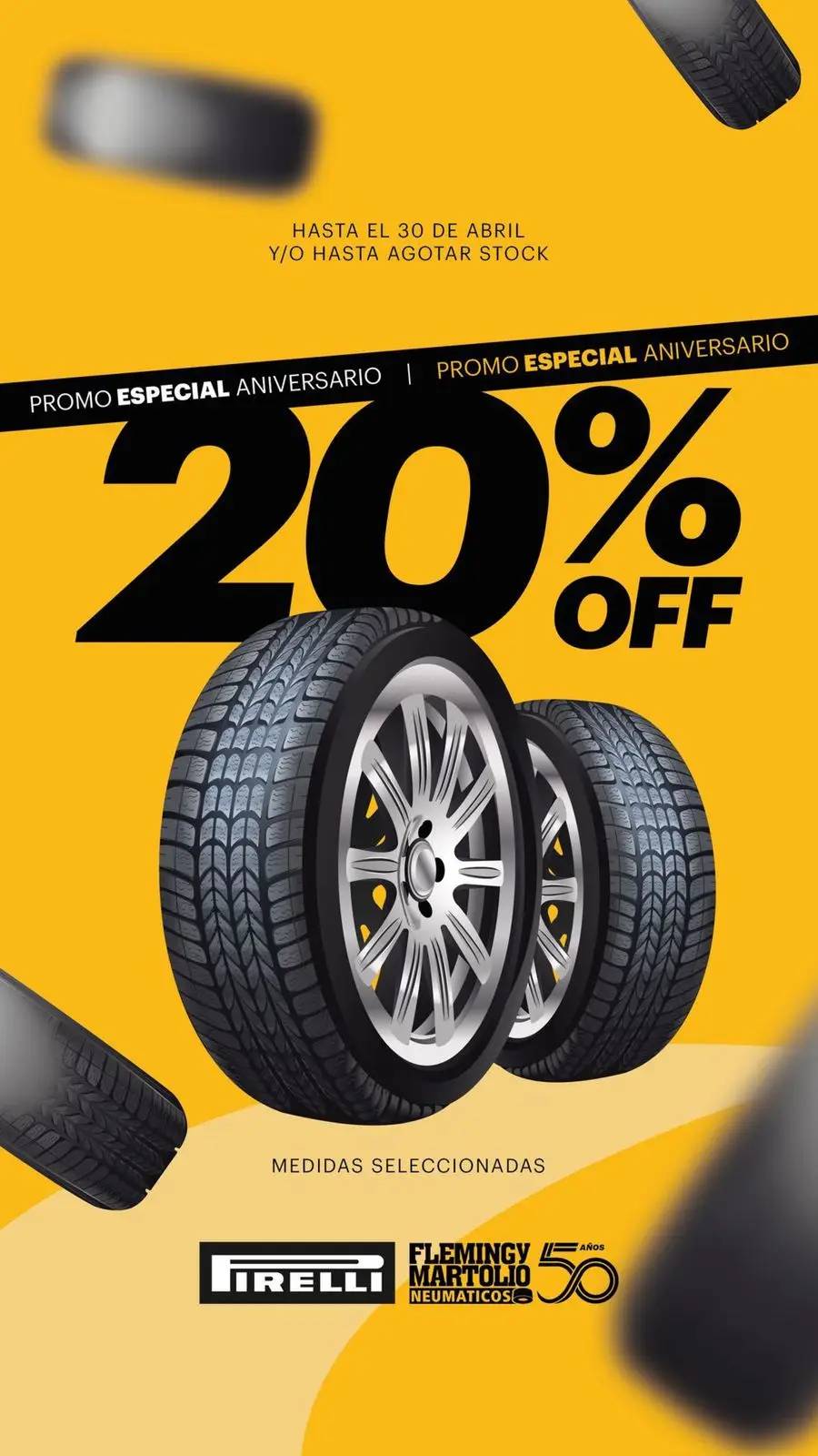 20% off en medidas seleccionadas