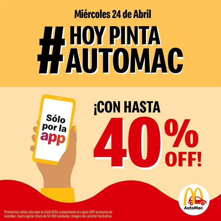 Promociones McDonald's hasta 40% off