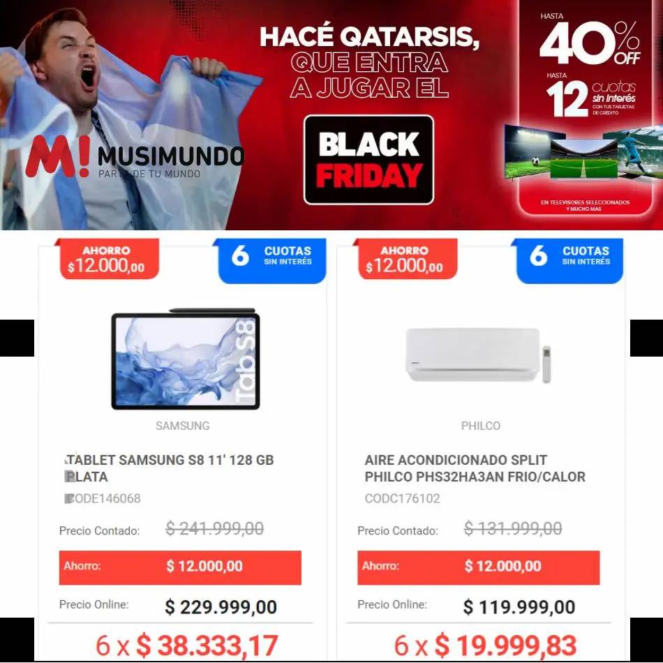 Ofertas Black Friday Musimundo