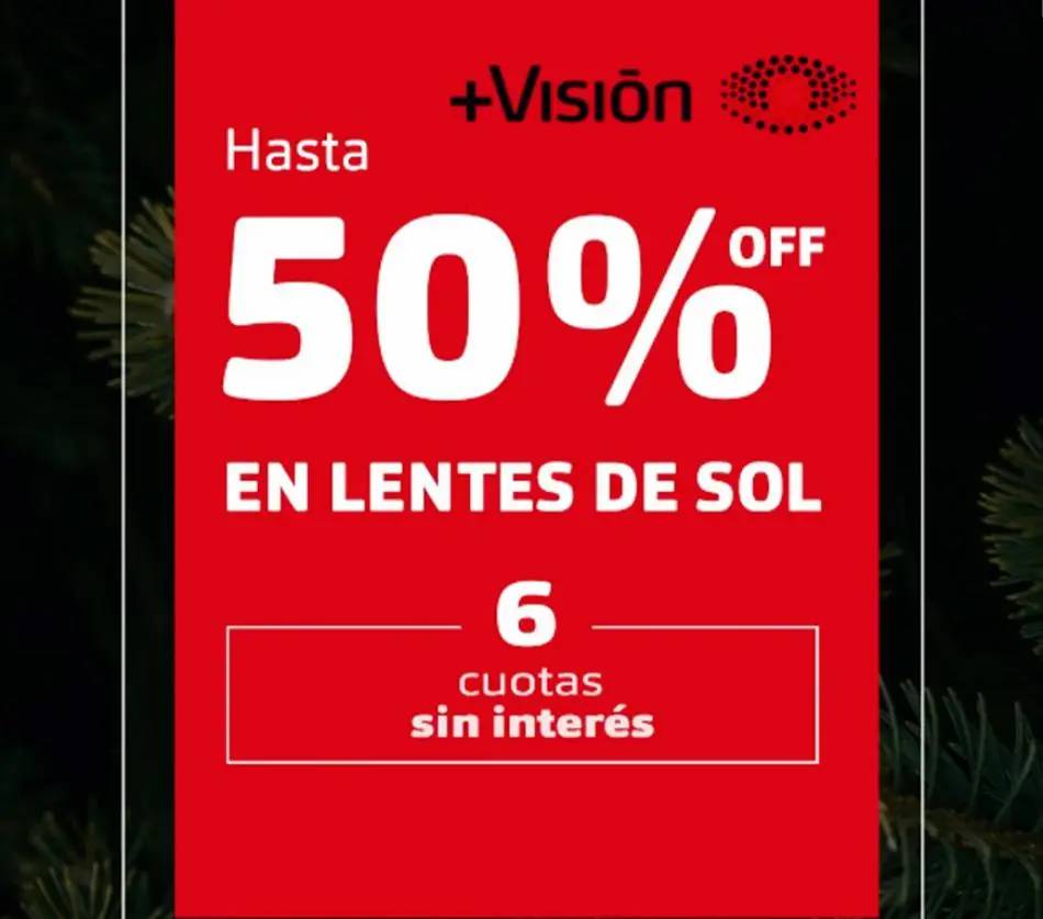 Hasta 50% off en lentes de sol