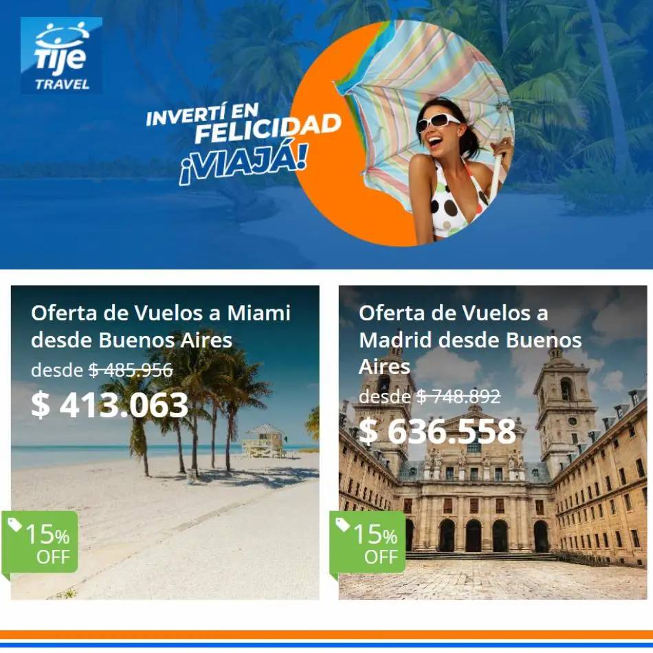 Tije Travel las mejores ofertas en vuelos