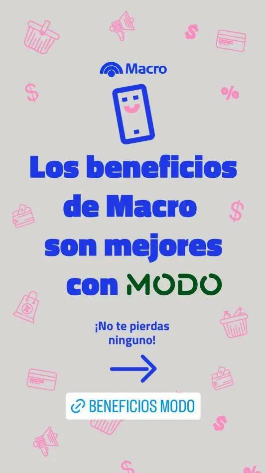 Beneficios Bco. Macro mejor con Modo