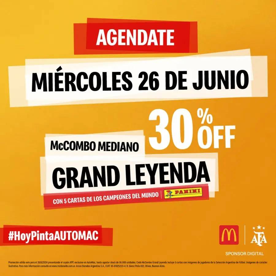 Miércoles 30% OFF