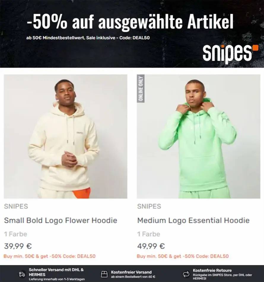 -50% auf Bekleidung