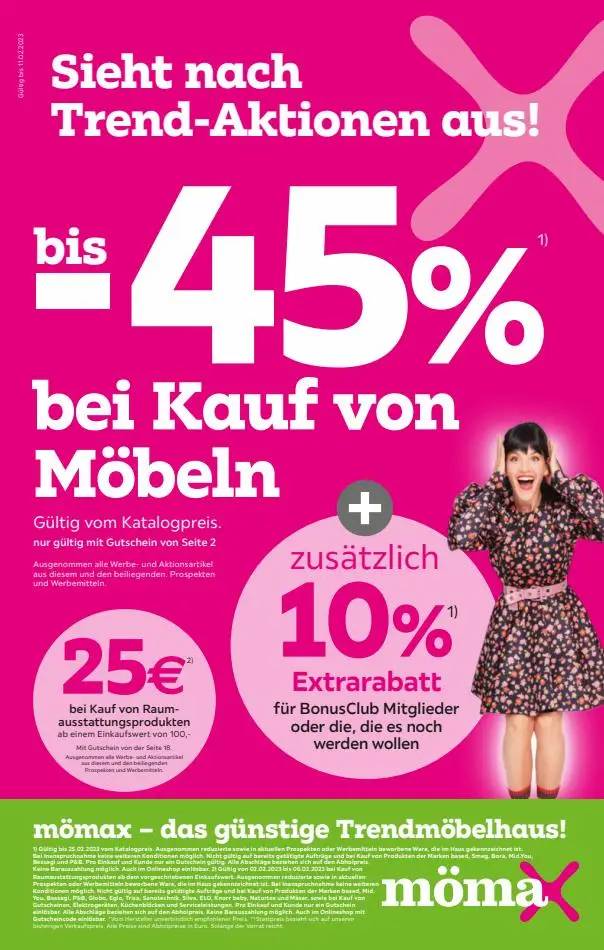 -45% bei Kauf von Möbeln