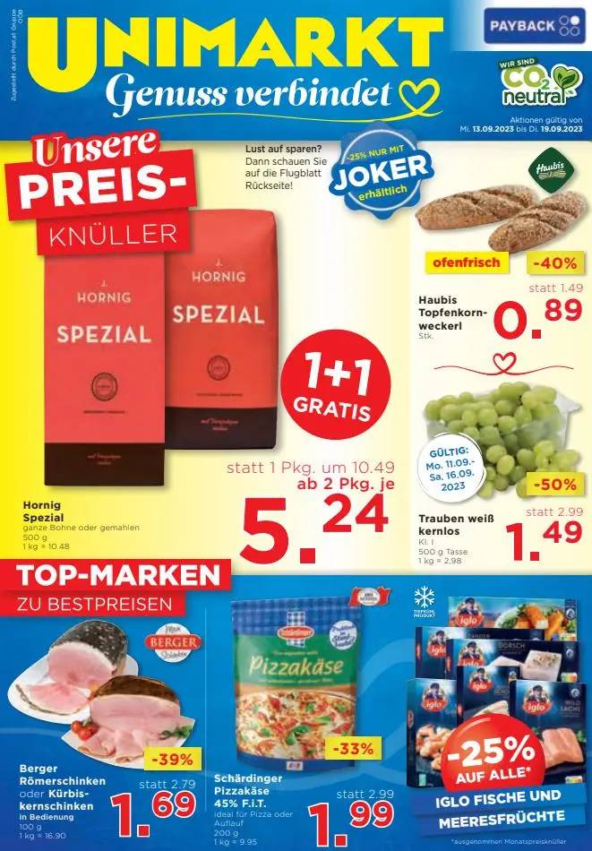 Unimarkt flugblatt