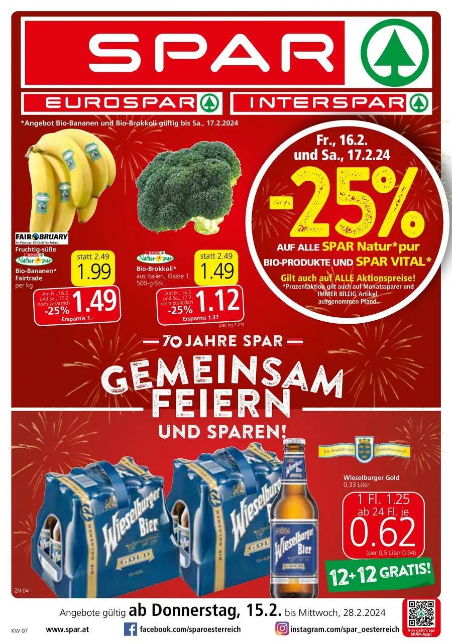 -25% AUF ALLE SPAR Natur *pur BIO-PRODUKTE UND SPAR VITAL*