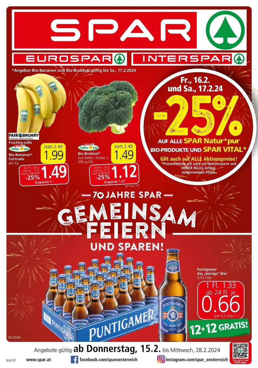 -25% AUF ALLE SPAR Natur*pur BIO-PRODUKTE UND SPAR VITAL*