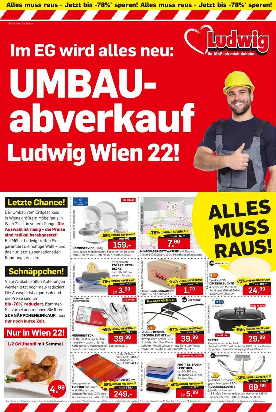 UMBAU-abverkauf Ludwig Wien 22!