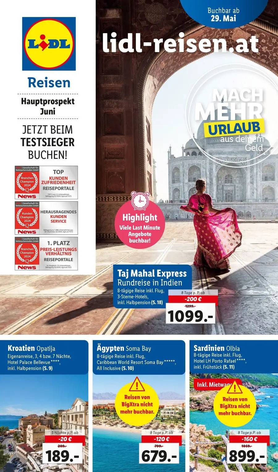 Lidl Reisen Flugblatt