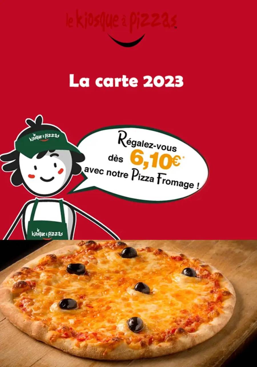 Carte du Kiosque à Pizzas - Tarifs 2023