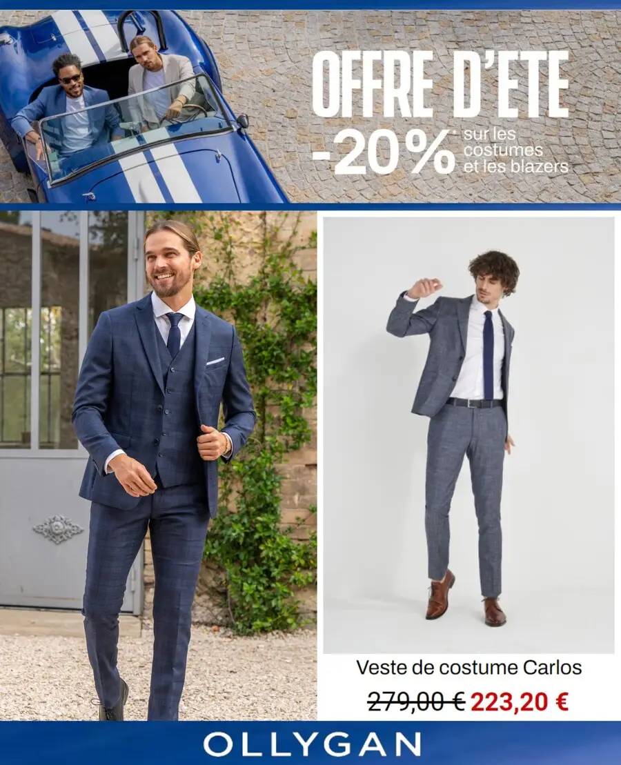 Offre D'été -20%* sur les Costumes et les Blazers