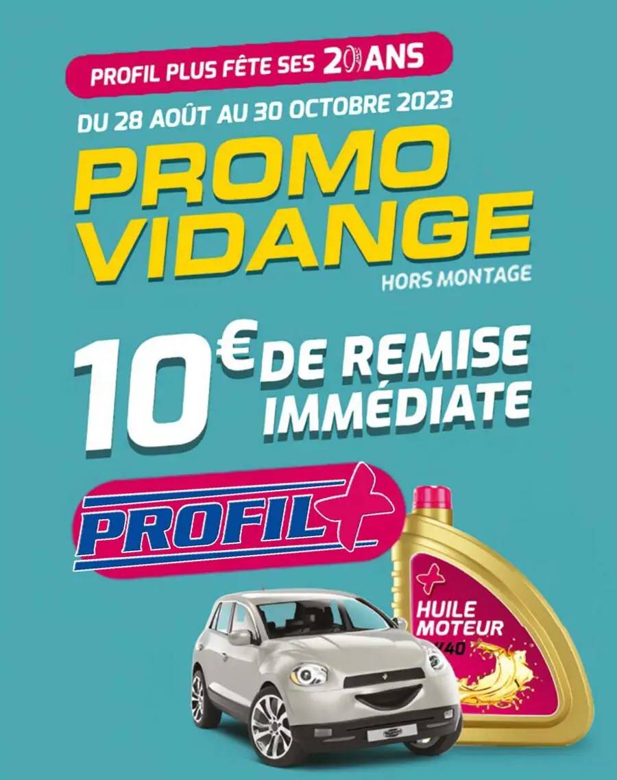 Promo Vidange 10€ de remise Immédiate