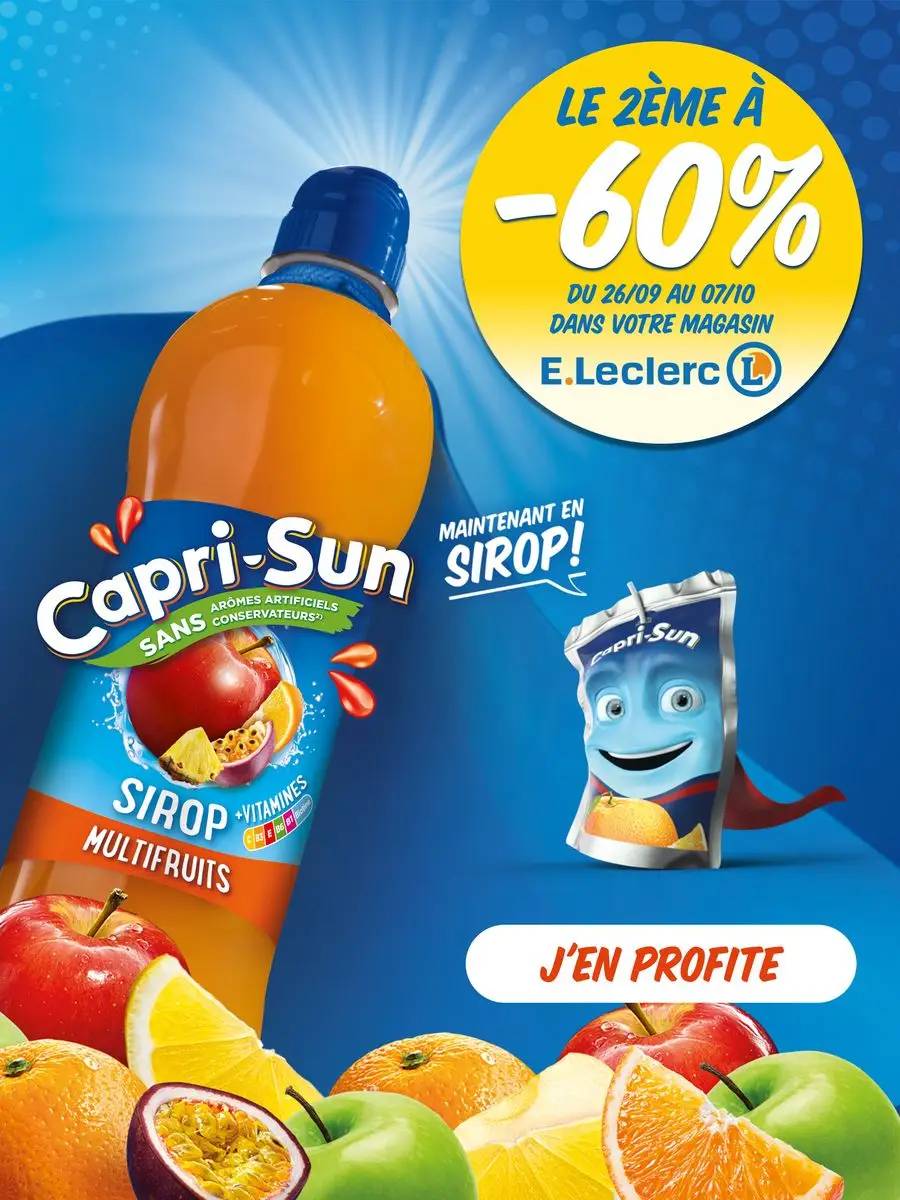 Le 2ème à -60% dans votre magasin E.Leclerc! 