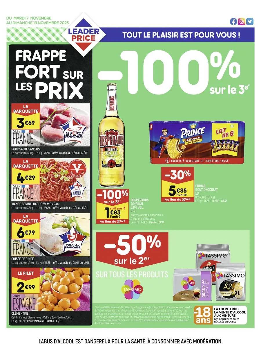 FRAPPE FORT SUR LES PRIX