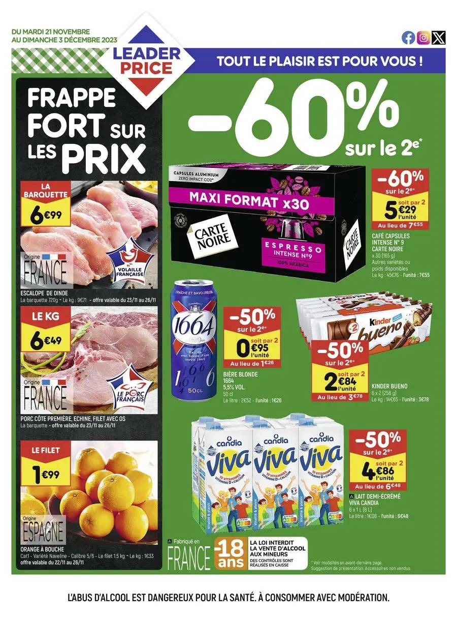 FRAPPE FORT SUR LES PRIX