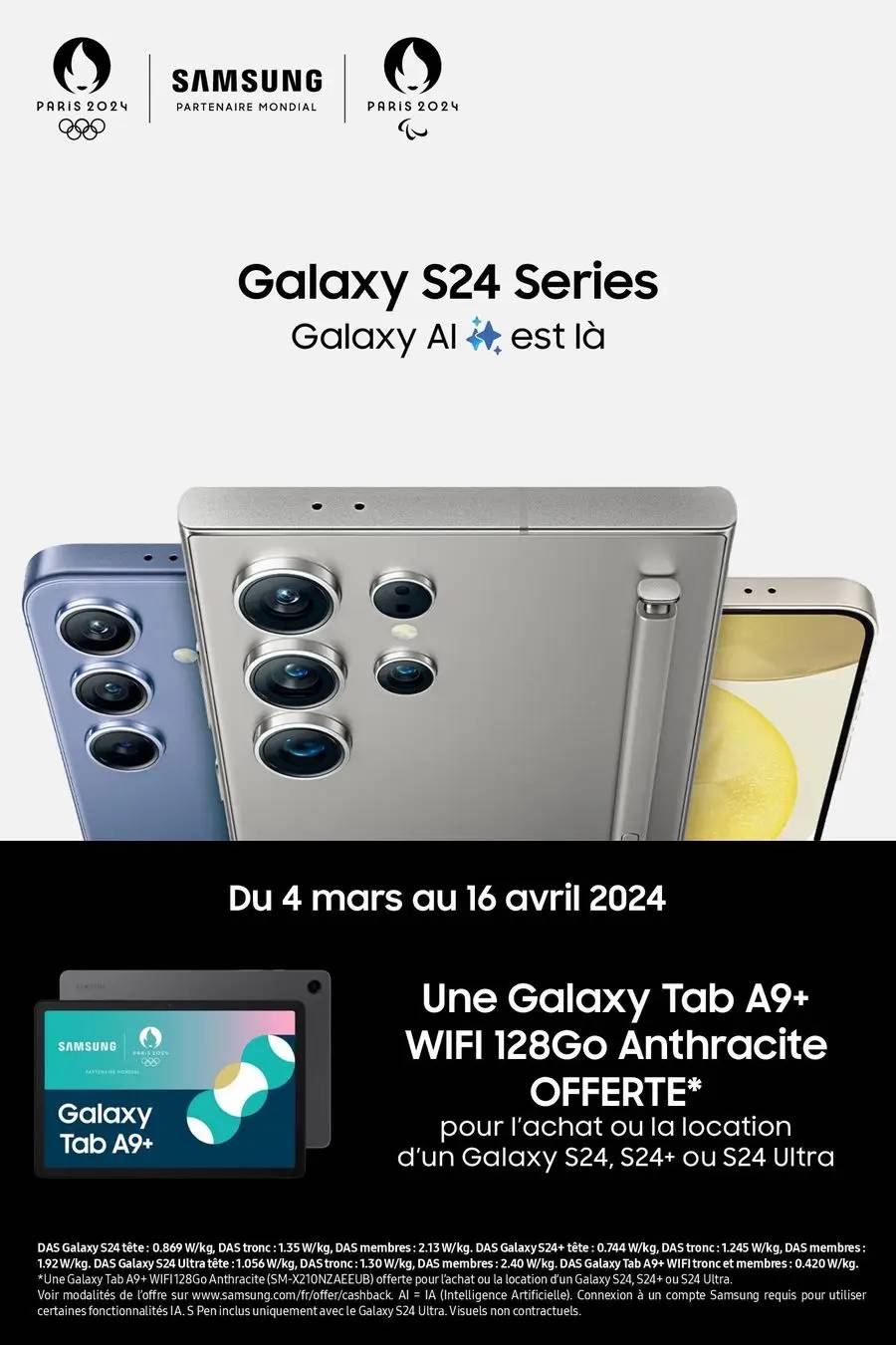 UNE GALAXY TAB A9+ OFFERTE AVEC SAMSUNG