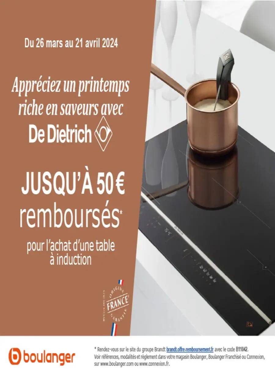  OFFRE DE DIETRICH: JUSQU'À 50€ REMBOURSÉS !