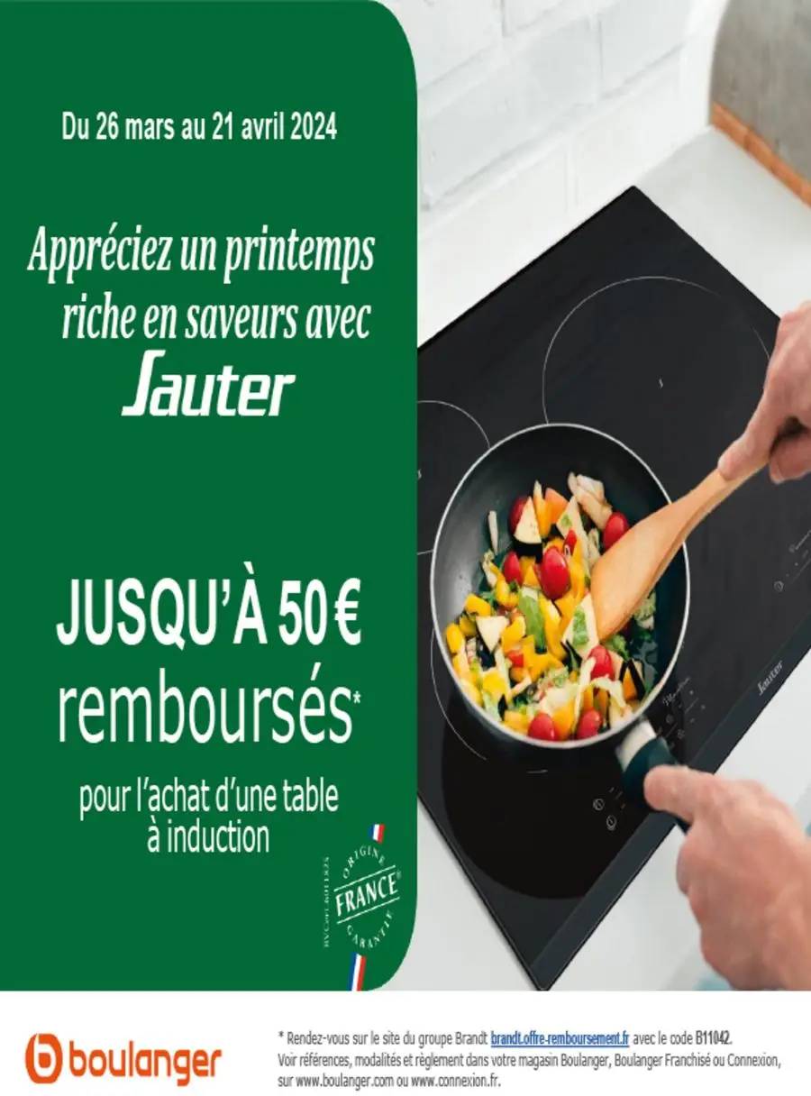 OFFRE SAUTER: JUSQU'À 50€ REMBOURSÉS !