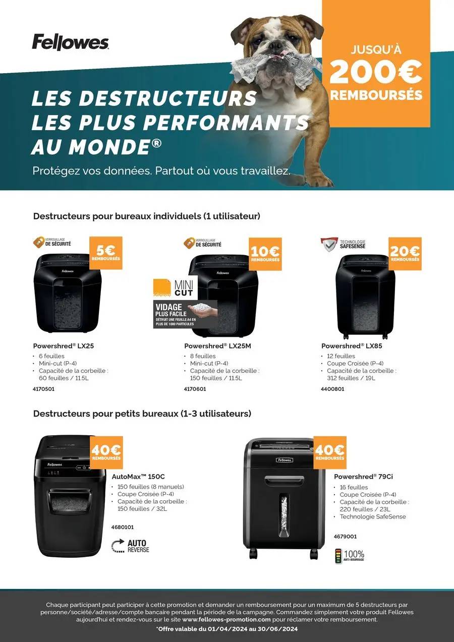 JUSQU'À 200€ REMBOURSÉS AVEC FELLOWES