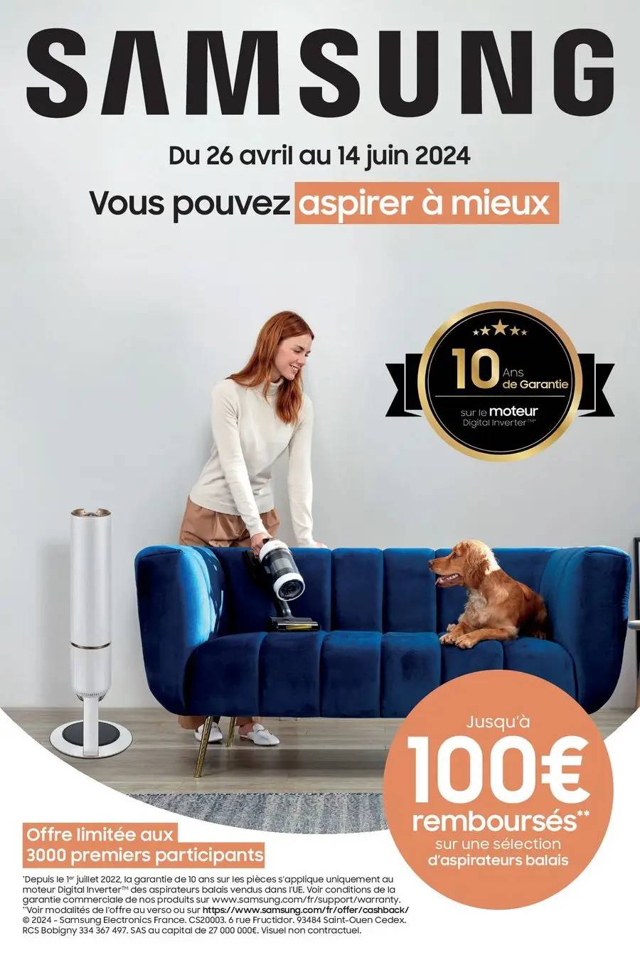  OFFRE SAMSUNG: JUSQU'À 100€ REMBOURSÉS !