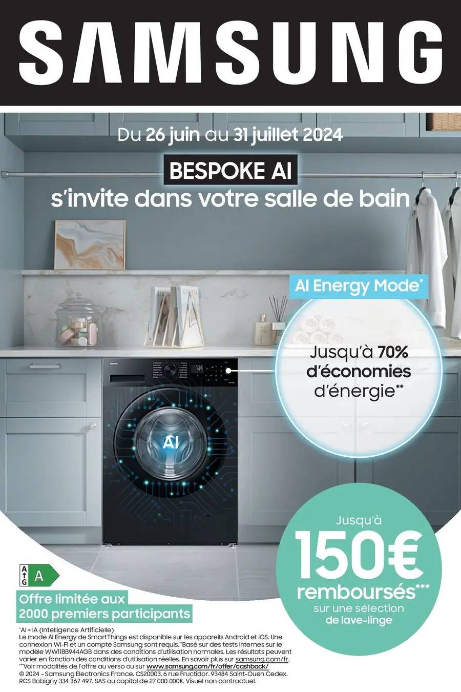 OFFRE SAMSUNG : JUSQU'À 150€ REMBOURSÉS !