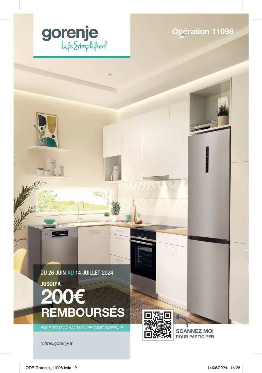  OFFRE GORENJE : JUSQU'À 200€ REMBOURSÉS !