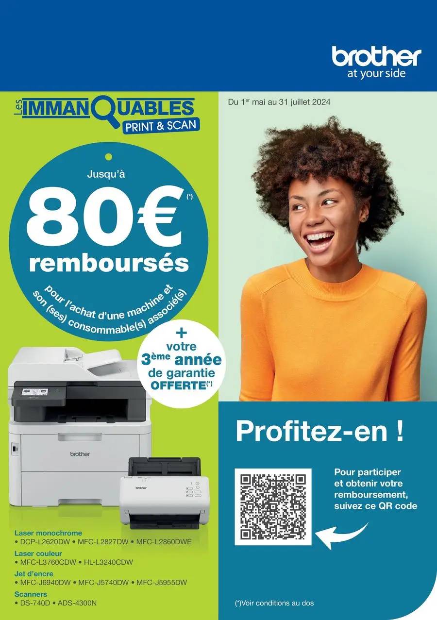 JUSQU'À 80€ REMBOURSÉS AVEC BROTHER