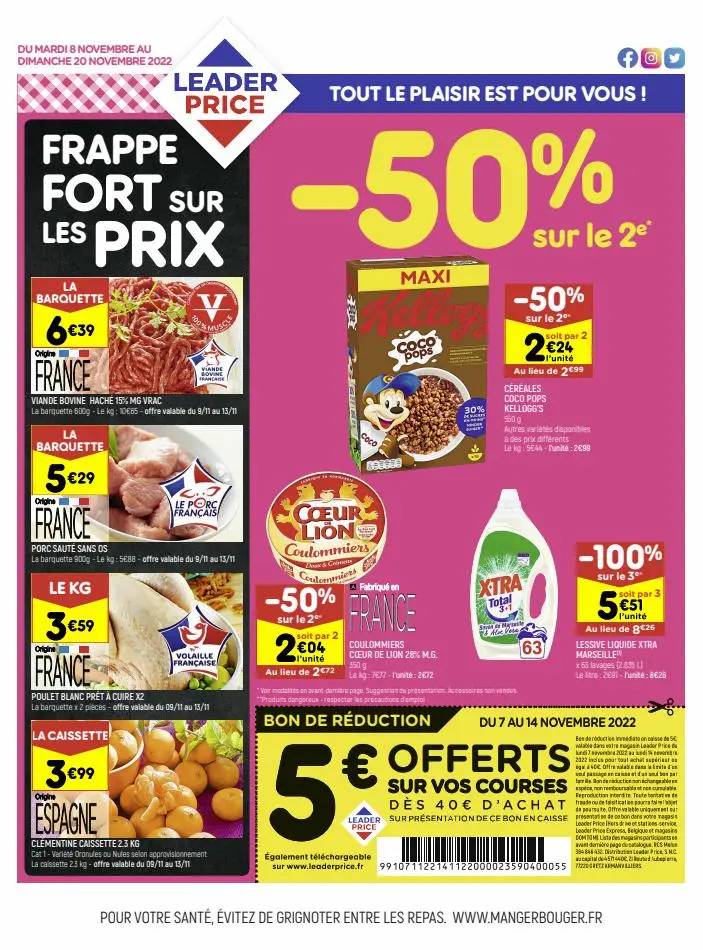 FRAPPE FORT SUR LES PRIX