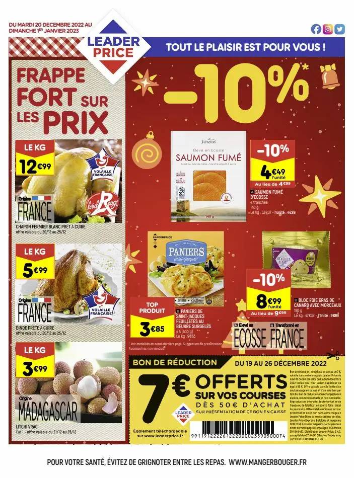 FRAPPE FORT SUR LES PRIX