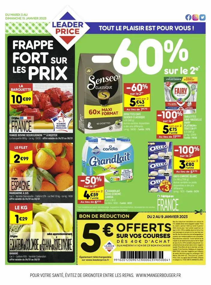 FRAPPE FORT SUR LES PRIX