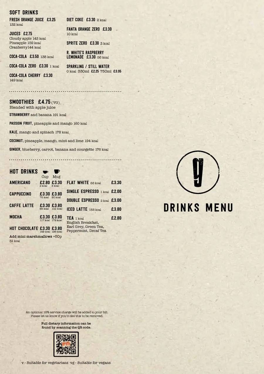 Drinks Menu