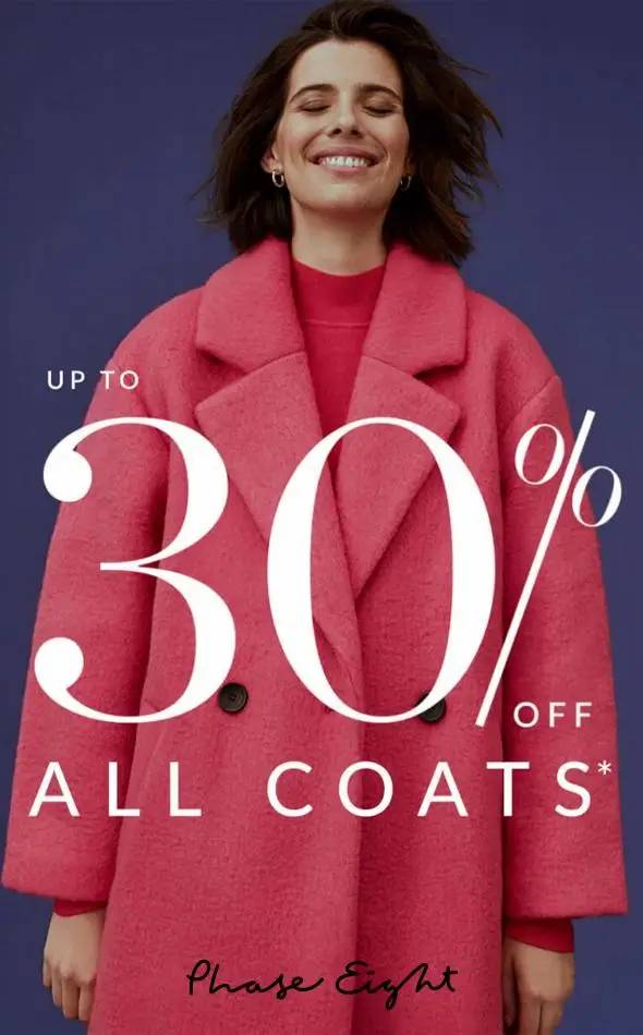 UP TO 30% OFF COATS