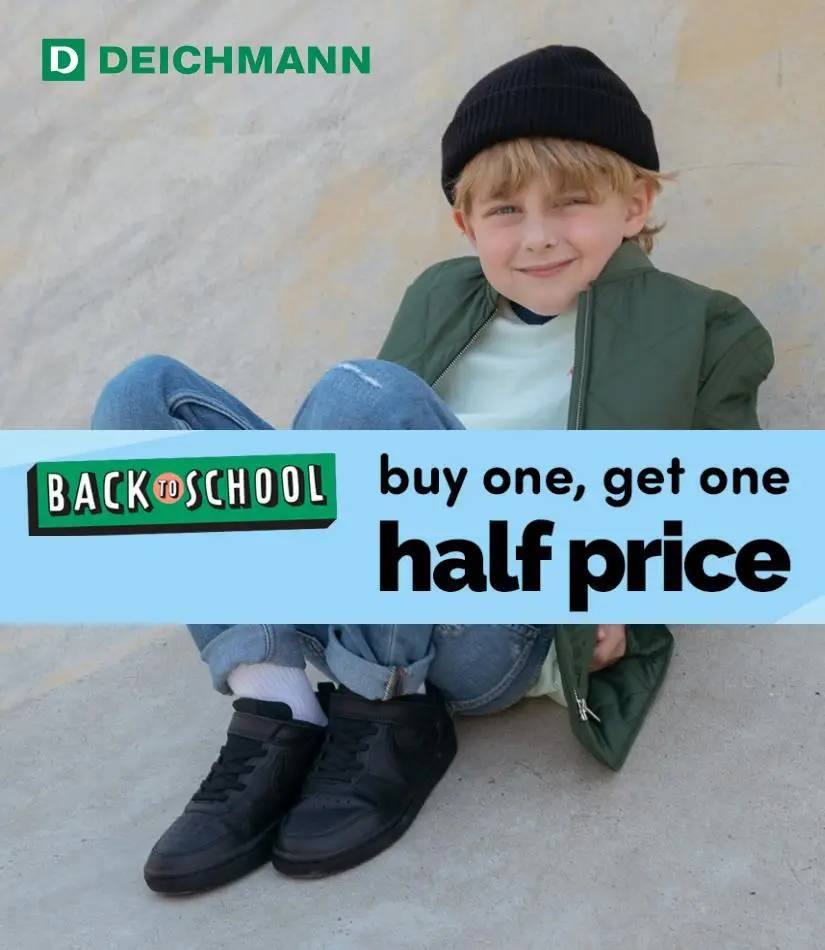 Back to School Buy one, get ne half price