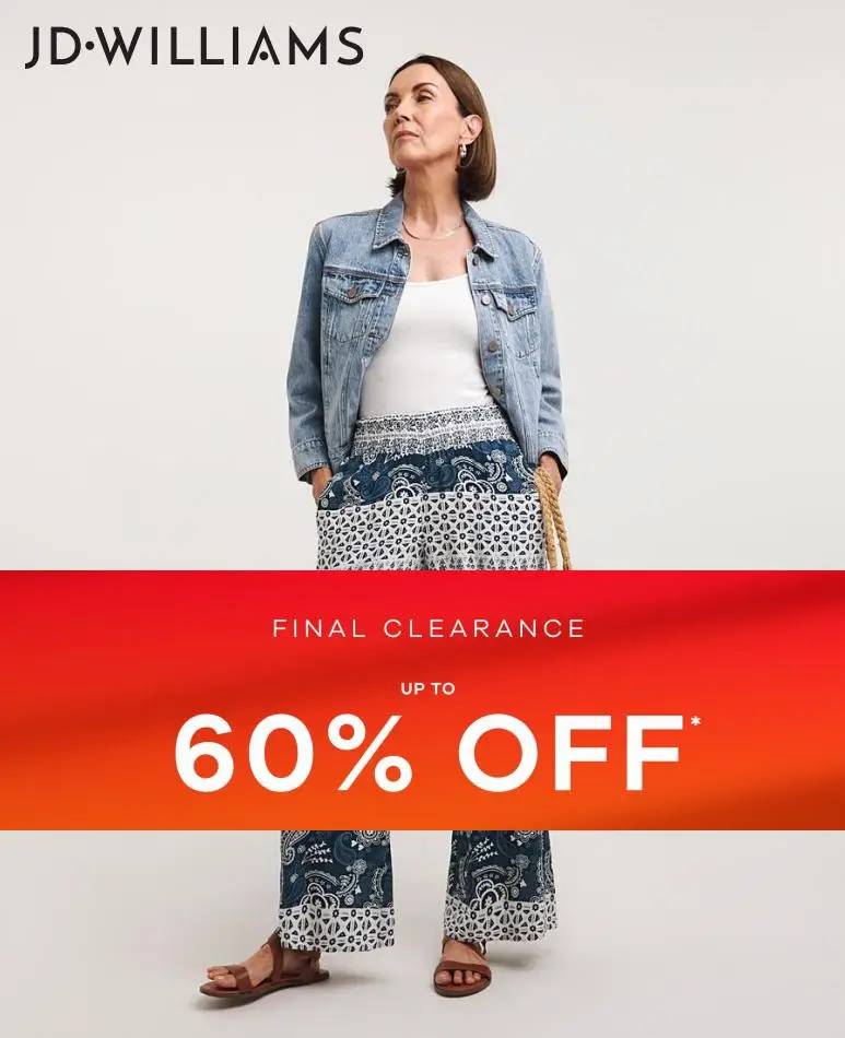 JD Williams up to 60% Off