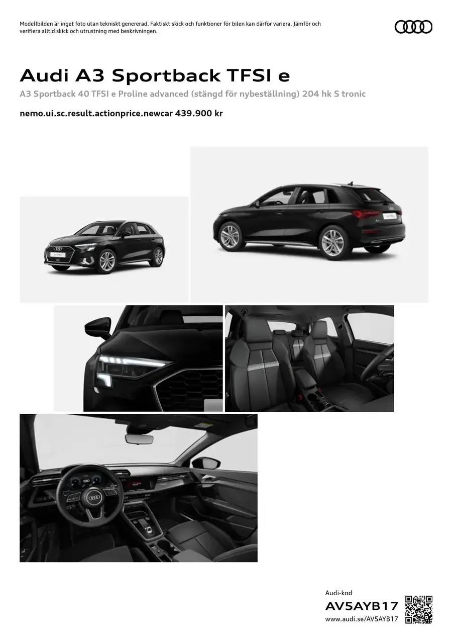 Audi A3 Sportback TFSI e