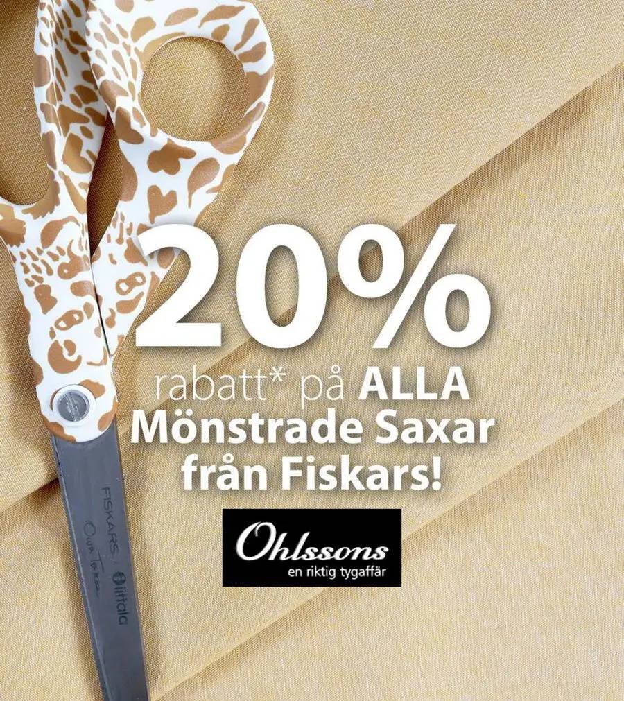 20% rabatt på ALLA Mönstrade Saxar från Fiskars