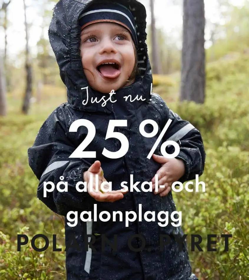 25 % på alla skal- och galonplagg