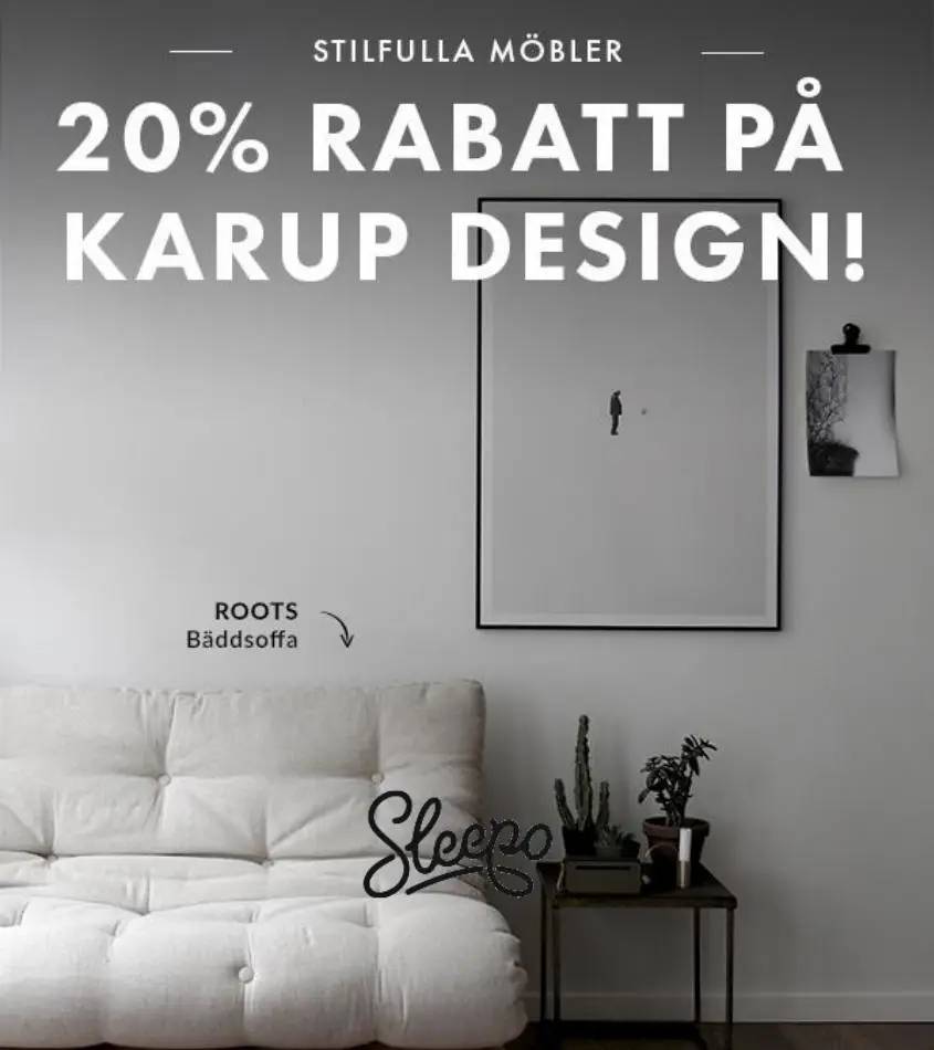 Just nu: 20% rabatt på Karup Design