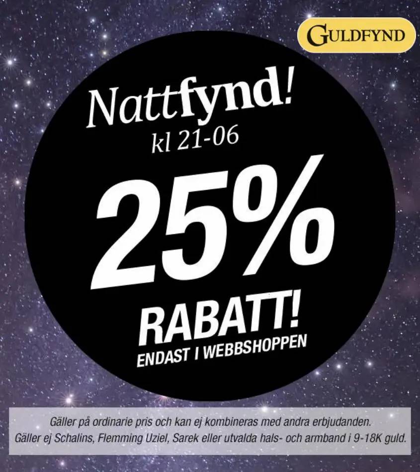 BARA I NATT! Nattfynda till 25% rabatt!