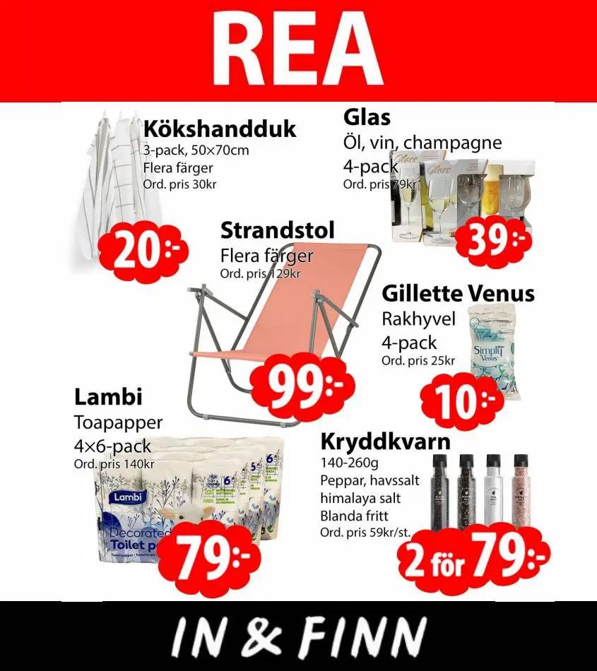 In & Finn Erbjudande Rea