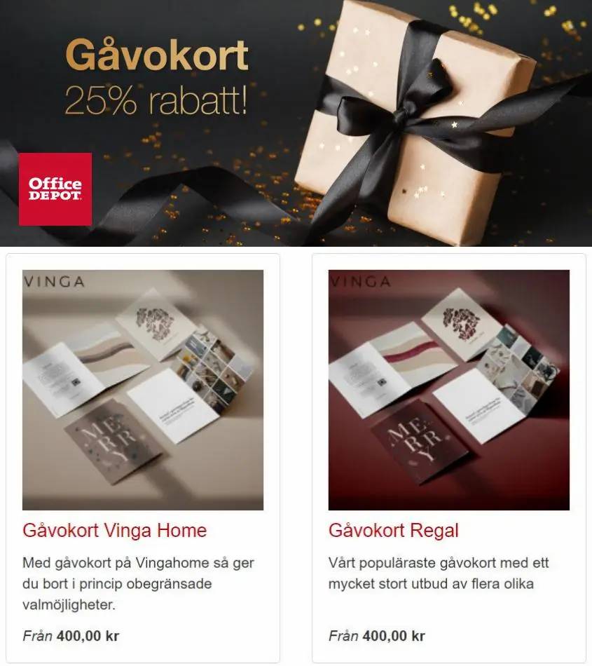 Gåvokort 25% Rabatt!