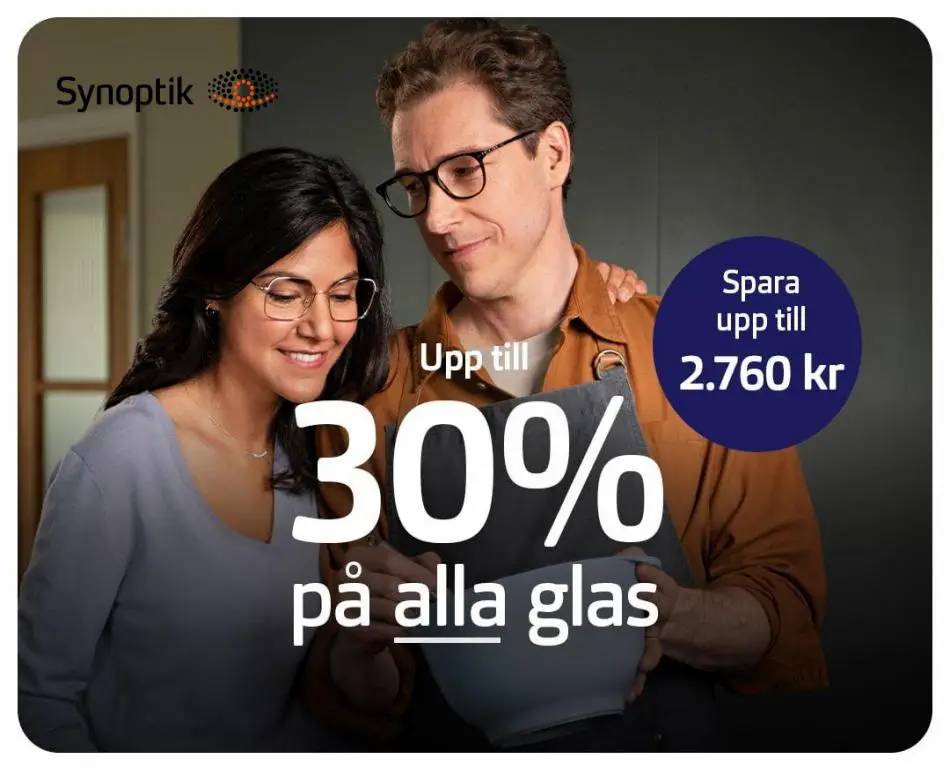 30% på ALLA glas