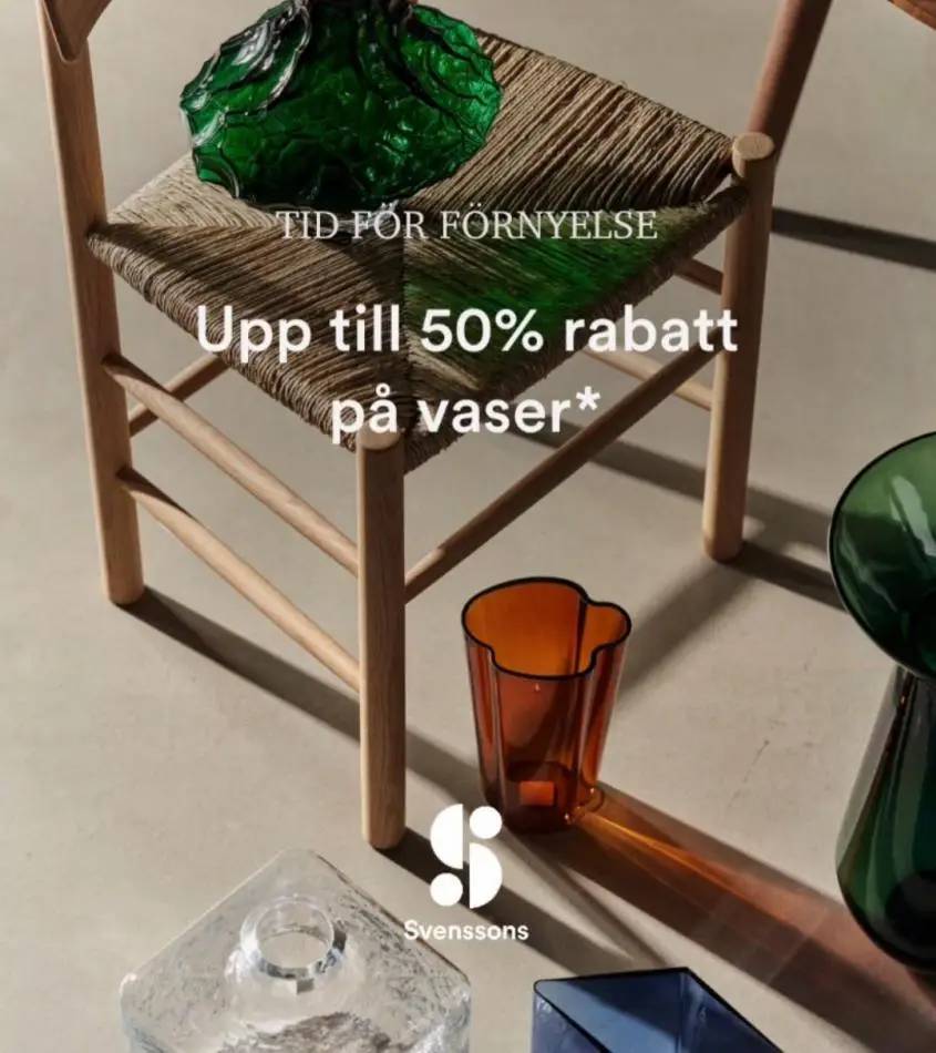 Upp till 50% rabatt på vaser!