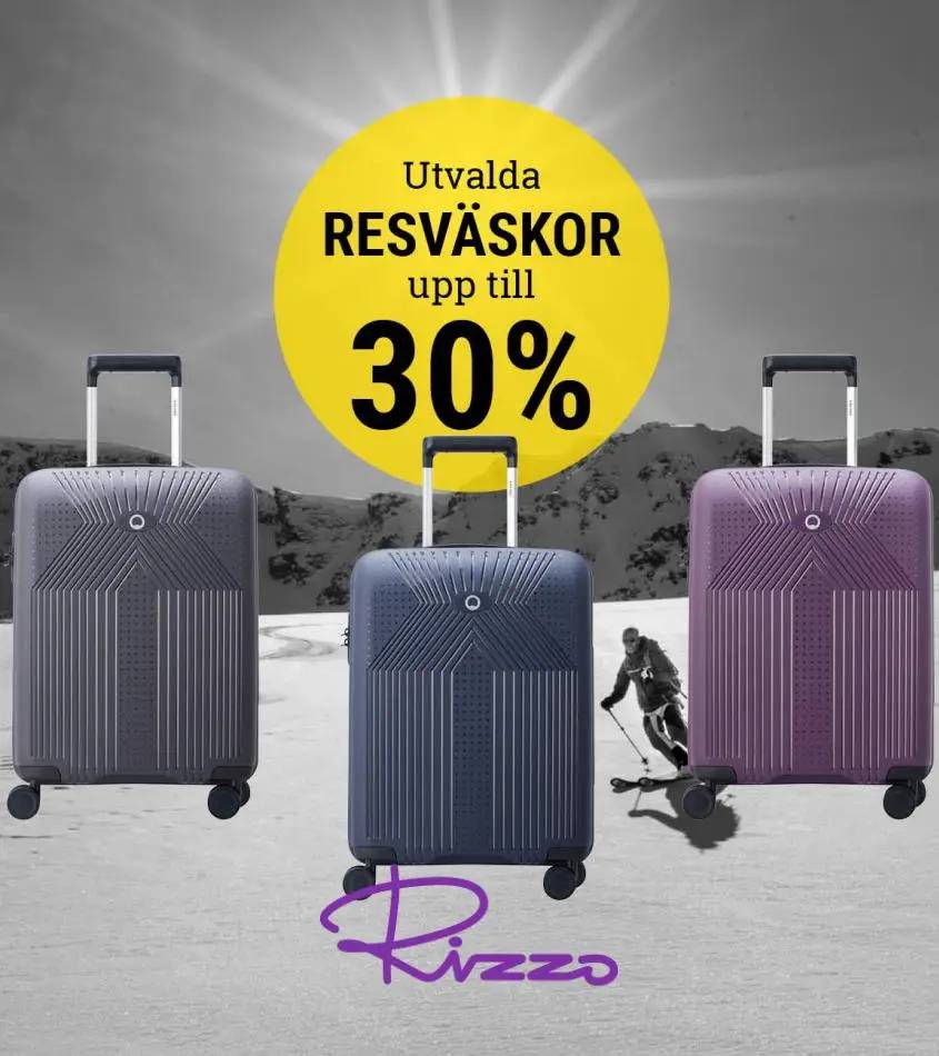 Upp till 30% på utvalda resväskor!