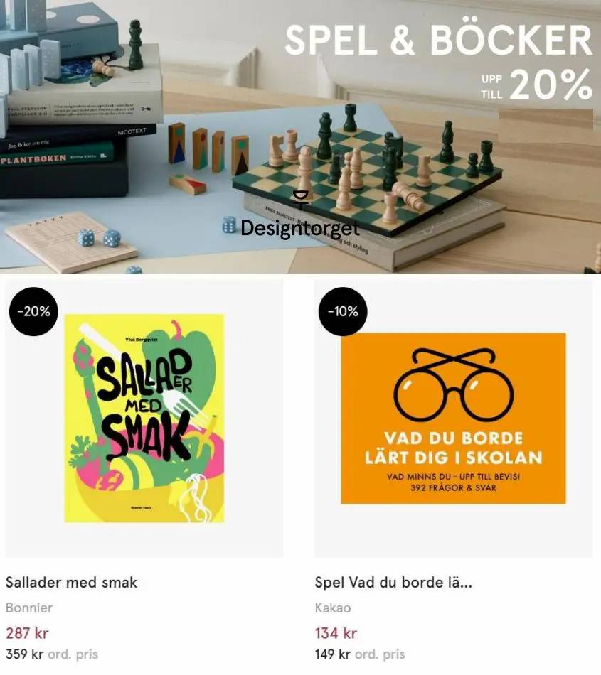 Spel & Böcker upp till 20%