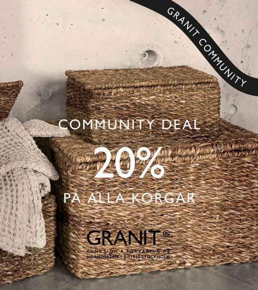 Community Deal 20% på alla korgar